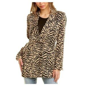 NWOT GOOD AMERICAN Double Breasted Zebra Print Blazer Size 6/ 3XL